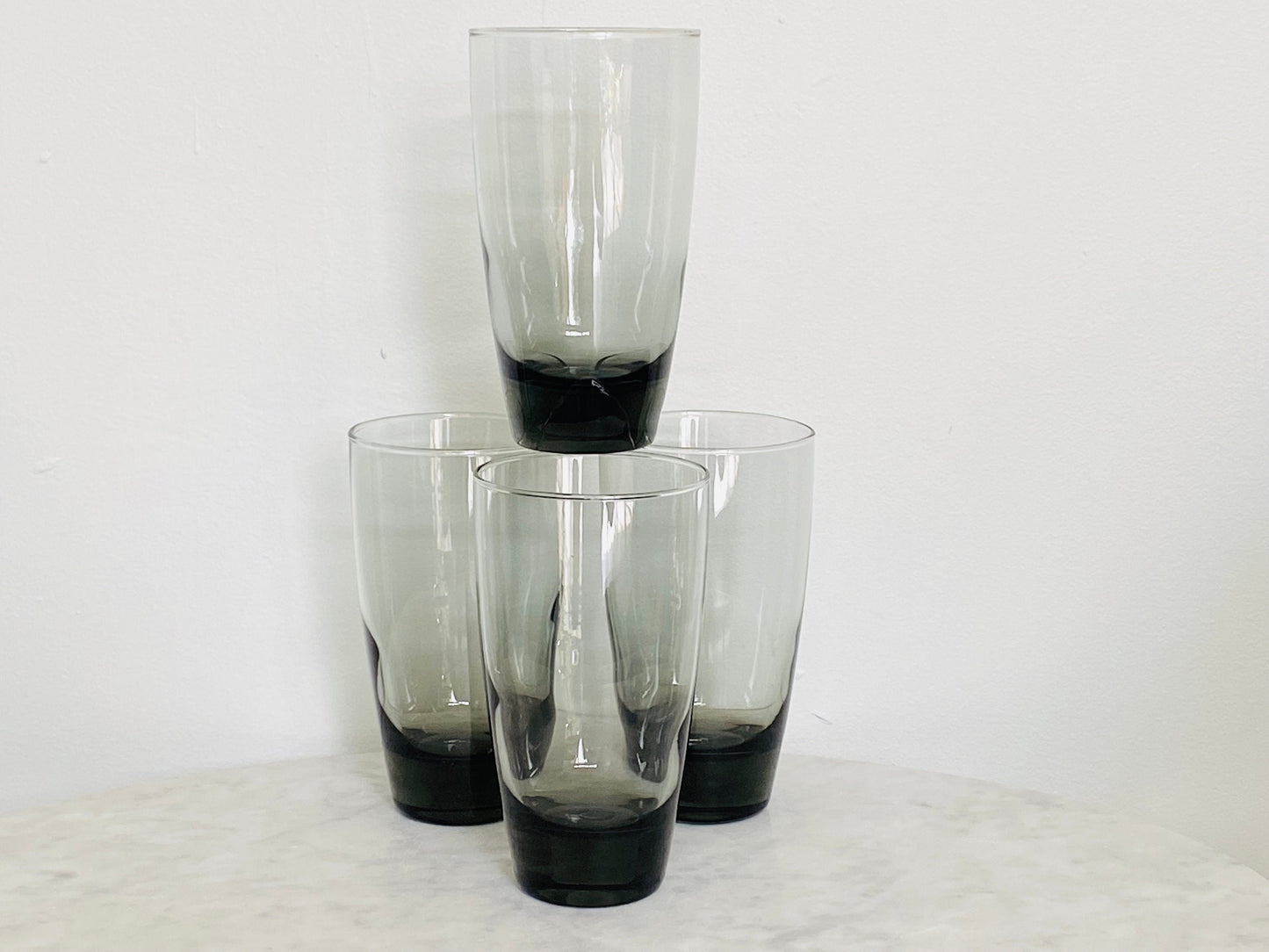 Vintage (Set of 4) Libbey Smokey Gray Zombie / Highball Glass - Barware - Bar Glasses - Glassware