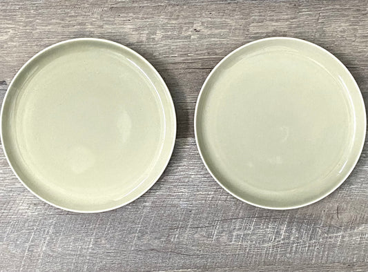 Vintage Pair of Russell Wright Oneida 9" Oyster Gray Salad Plates - Home Decor - Housewares - Entertaining