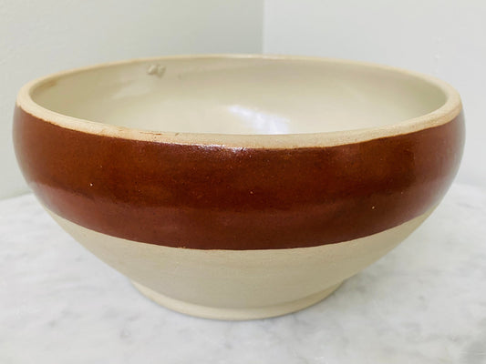 Vintage French Earthenware Pate Mixing Bowl Digoin France - Home Decor - Housewares - Entertaining