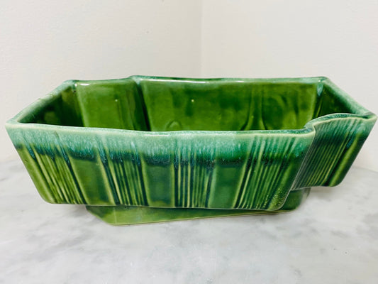 Vintage Cookson Pottery Green Drip Glaze Pedestal Planter CP-259 USA - Flower Pot - Home Decor