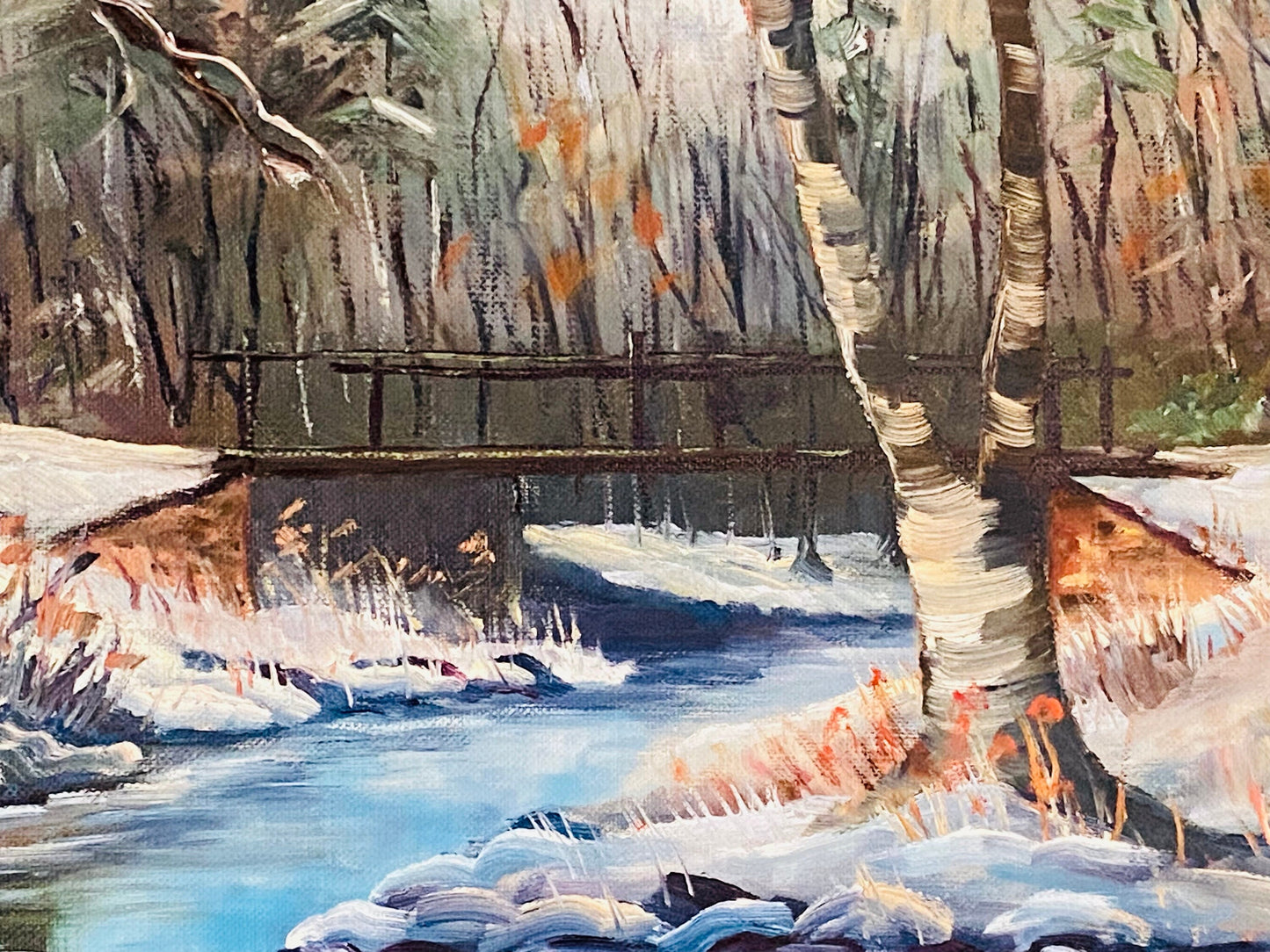 Sara E Swartley Painting Oil on Canvas Board - Title: 'After Snowfall' - 1967 - Wayne County, PA - Wall Decor - Wall Art