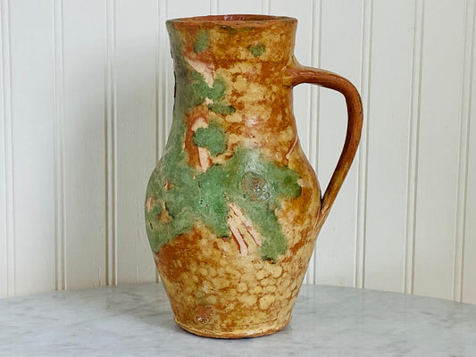 Antique Tall Traditional Redware Pitcher Flow Glaze - Home Decor - Houseware