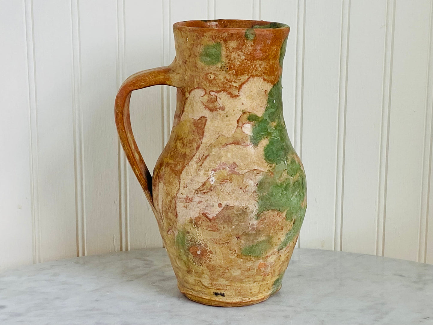 Antique Tall Traditional Redware Pitcher Flow Glaze - Home Decor - Houseware