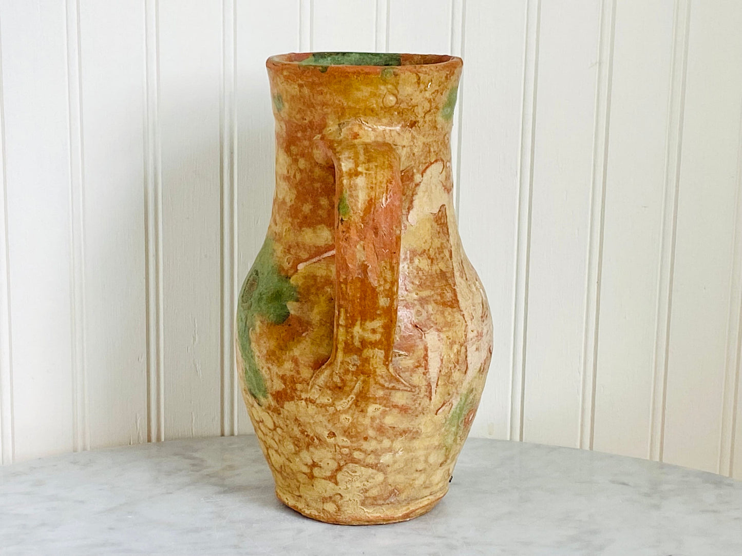 Antique Tall Traditional Redware Pitcher Flow Glaze - Home Decor - Houseware