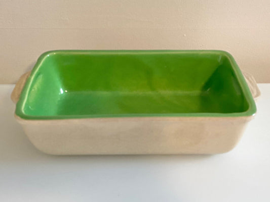 Vintage McCoy Casserole Baking Dish Mint and White 1940s  - Made in USA - Home Decor