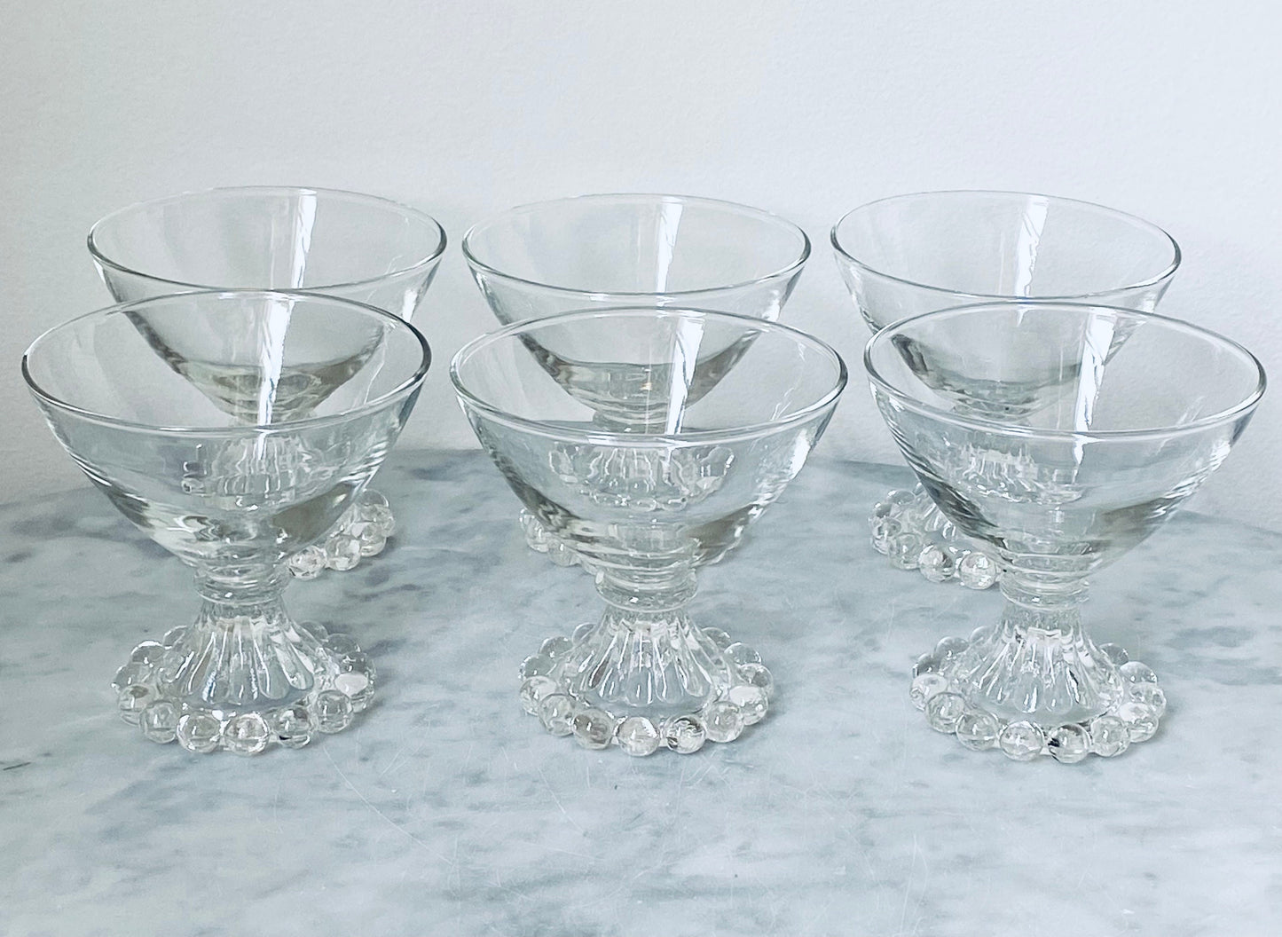 Vintage (Set of 6) Anchor Hocking "Boopie" Cocktail Coupe Cocktail Glasses 1950s - Barware - Bar Glasses - Glassware