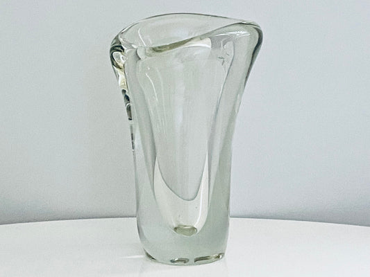 Vintage Mid Century Daum Style Heavy Hand Blown Swung Vase - Art Glass - Home Decor