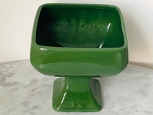 Vintage McCoy Floraline Green Square Pedestal Planter - Flower Pot - Home Decor