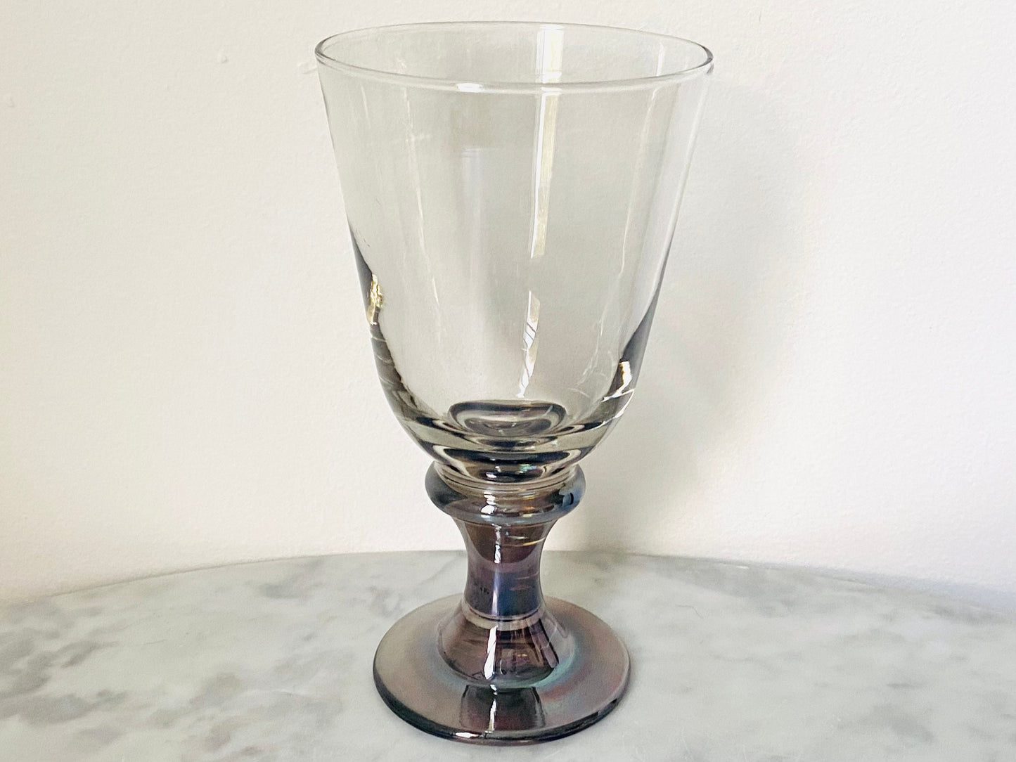 Vintage (Set of 2) Libbey Flame Smoke Iridescent Goblets - Barware - Bar Glasses - Glassware