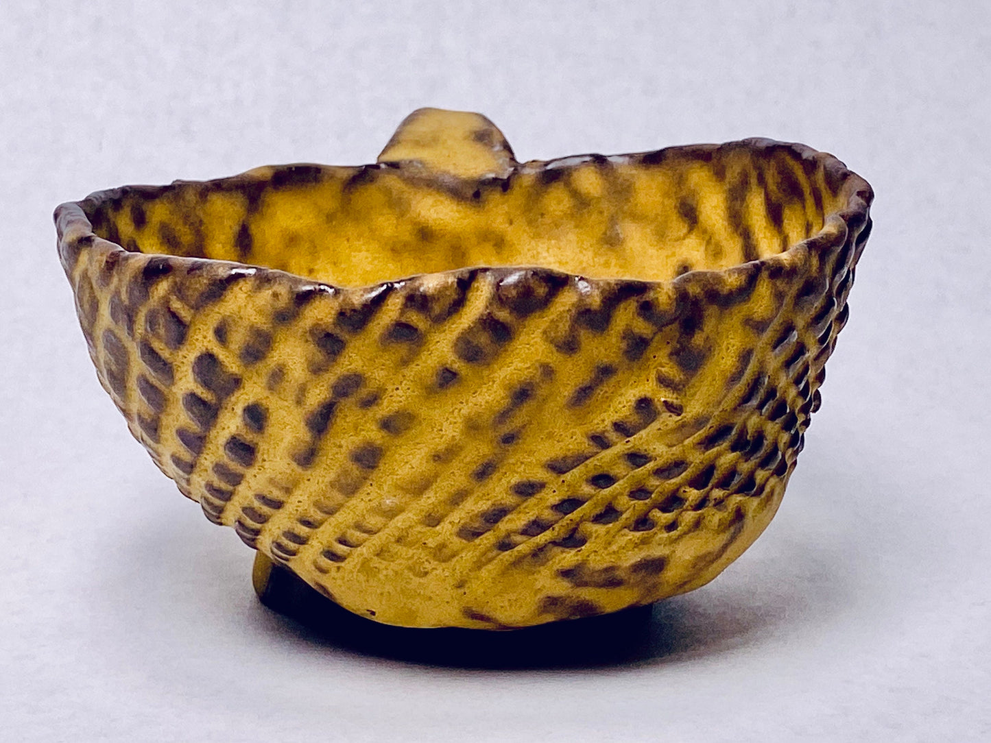 Studio Pottery Hand Built Brutalist Matte Mustard Yellow Glazed Teacup- Hand Thrown - Hand Made