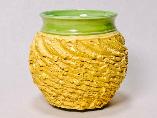 Vintage Studio Pottery Pineapple Design Flower Pot - Hand Thrown - Hand Made