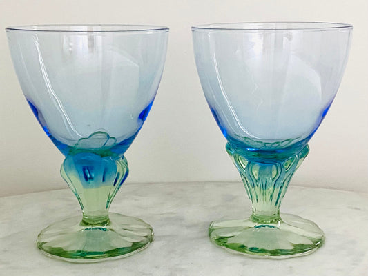 Vintage (Set of 2) Bormioli Rocco Bahia Goblets - Made in Italy - Barware