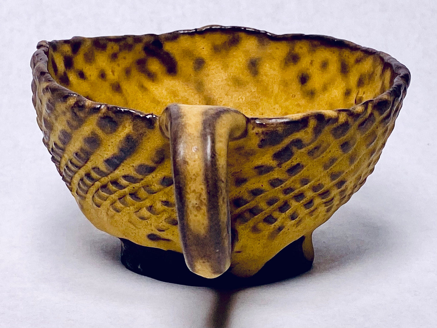 Studio Pottery Hand Built Brutalist Matte Mustard Yellow Glazed Teacup- Hand Thrown - Hand Made