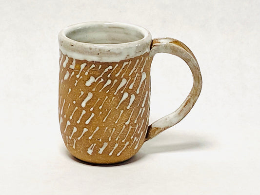 Studio Pottery Mug White Line Design - Studio Pottery - Art Pottery - Home Decor