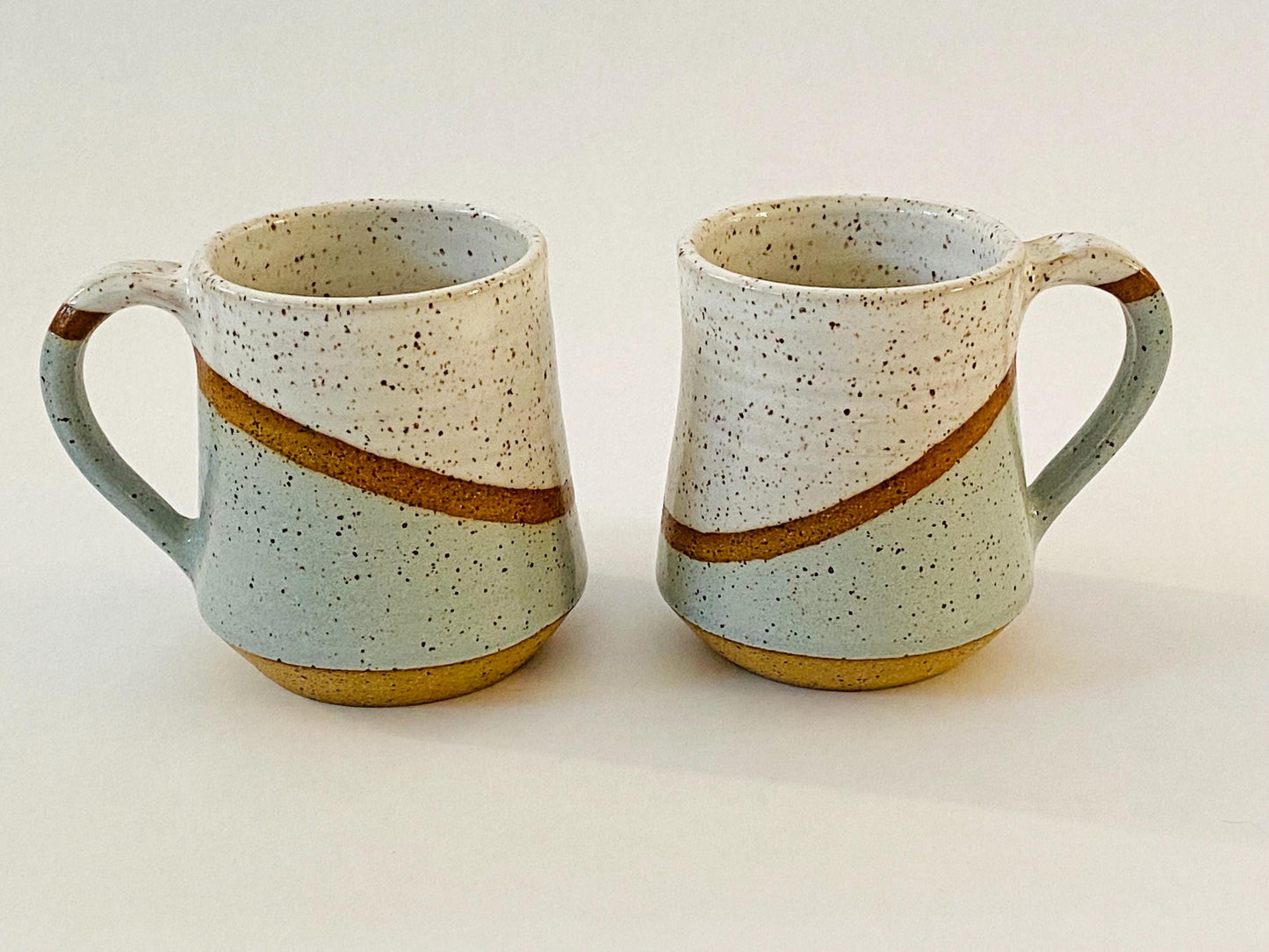 Studio Pottery (Set of 2) Rachael Pots Speckled Art Pottery Stoneware Mugs - Studio Pottery - Art Pottery - Home Decor