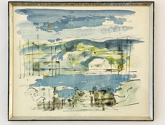 Alfred Birdsey - Mid Century Modern - Port of Bahama - Watercolor on Paper 1950s - Wall Decor - Fine Art