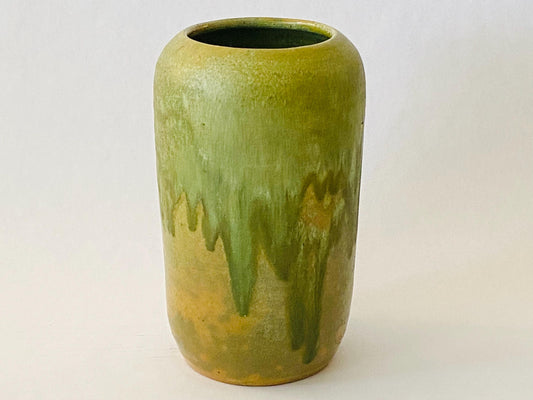 Vintage 1930s North State Pottery Arts Crafts Ovoid Green Vase  - Home Decor - Flower Vases - Gifts